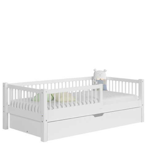 packshot w13 mat_1_bialy Kinderbed SALICE met lade