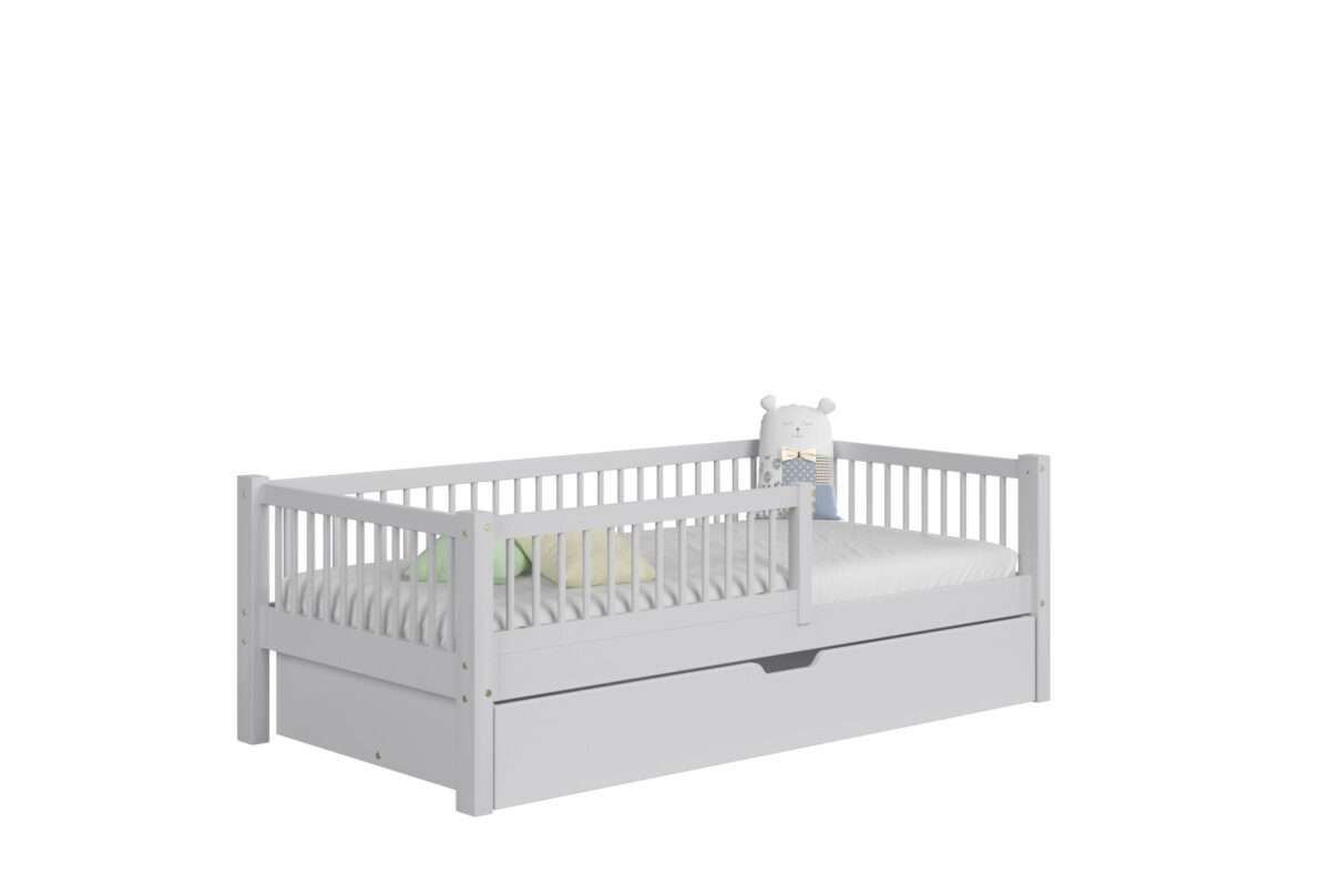 packshot w13 mat_1_szary Kinderbed SALICE met lade