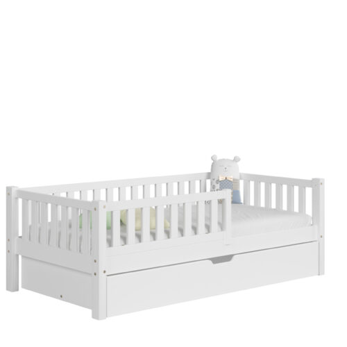packshot w15 mat_1_bialy Kinderbed ABETE met lade