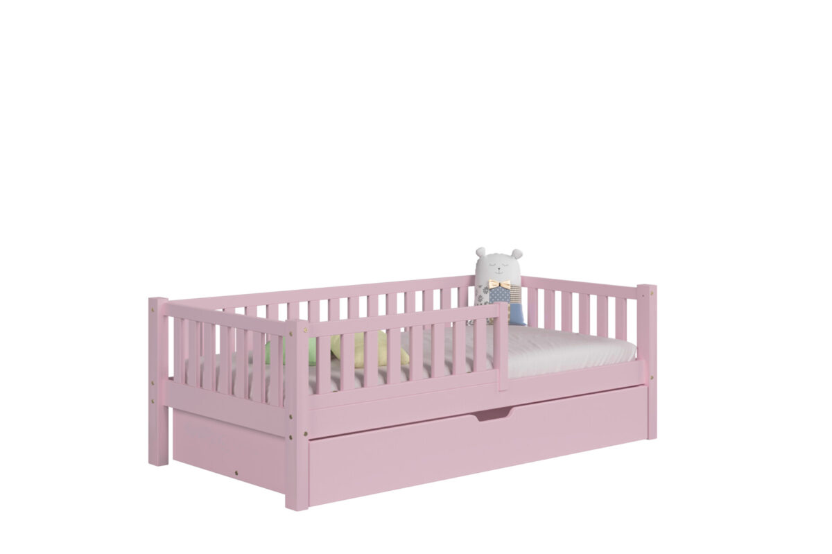 packshot w15 mat_1_rozowy Kinderbed ABETE met lade
