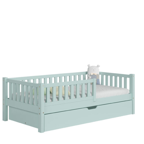 packshot w15 mat_1_zielony Kinderbed ABETE met lade