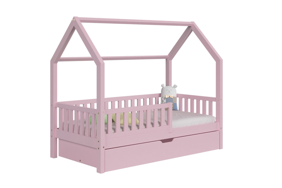 packshot w2 mat_1_rozowy Kinderbed PINO met lade