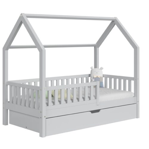 packshot w2 mat_1_szary Kinderbed PINO met lade