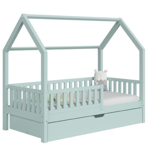 packshot w2 mat_1_zielony Kinderbed PINO met lade