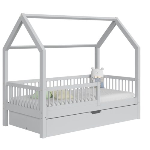 packshot w4 mat_1_szary Kinderbed OLMO met lade