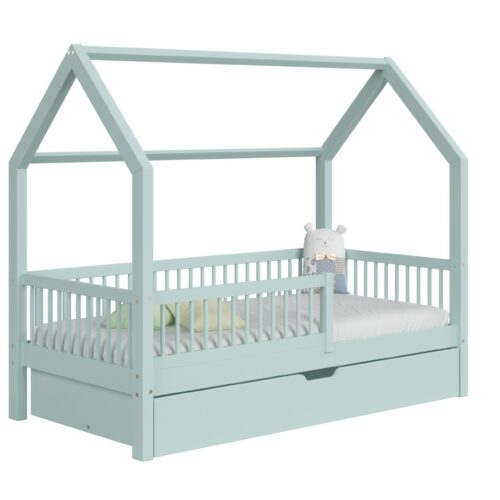 packshot w4 mat_1_zielony Kinderbed OLMO met lade