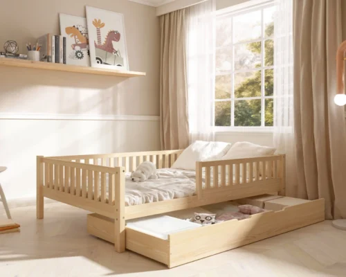 sztachetki_szuflada_pojemnik Kinderbed ABETE XL met lade